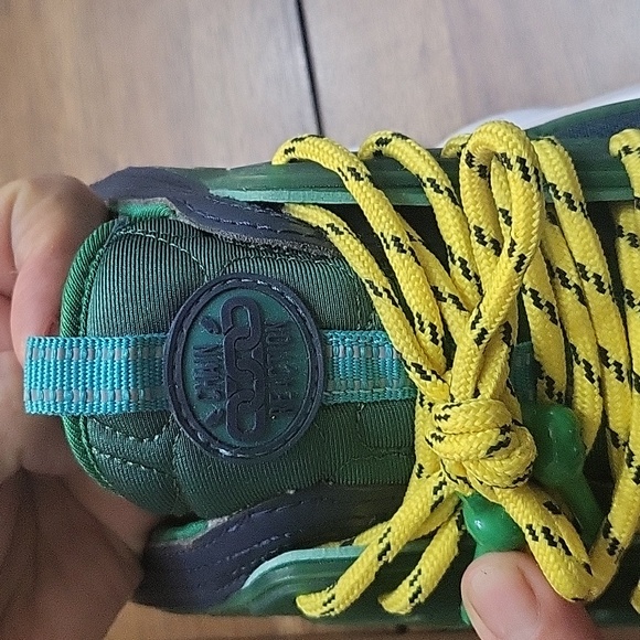 Versace Green Suede and Check Canvas Chain Reaction Sneakers Size 45 - Picture 3 of 4